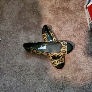 NWT Coach Leather Animal Print Flats Size 11 M